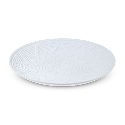 Deko Tablett Dekoschale mit Verzierungen als Moderne Tischdekoration Tischdeko für die Wohnung (Weiß Stern) von Flanacom