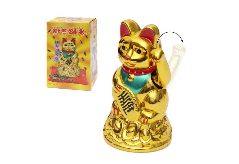 Flanacom Winkekatze Winkende Japanische Glückskatze Wackelfigur Glücksbringer Büro, Schreibtisch - lustige Scherzartikel - Abschiedsgeschenk - Wichteln von Flanacom