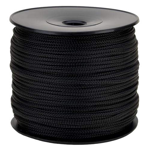 Geflochtenes Seil aus Polypropylen, schwarz, Ø 1,5 mm, Spule 100 m – Außenseite, Bastelseil, DIY von Flandria
