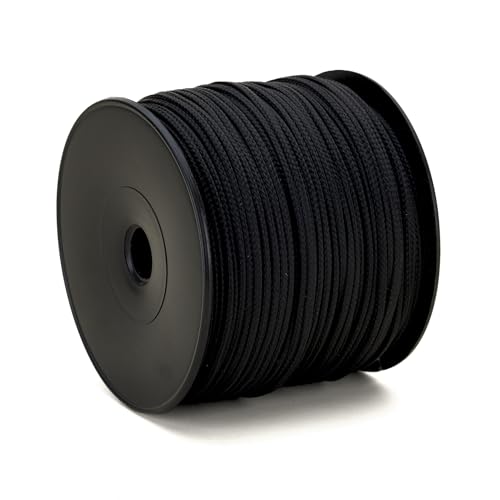 Geflochtenes Seil aus Polypropylen, schwarz, Ø 2 mm, Spule 100 m – Außenseite, Seil zum Basteln, DIY von Flandria