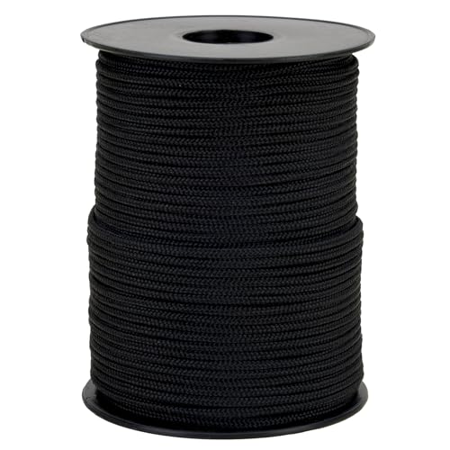 Geflochtenes Seil aus Polypropylen, schwarz, Ø 3 mm, Spule 100 m – Außenseite, Seil zum Basteln, DIY von Flandria