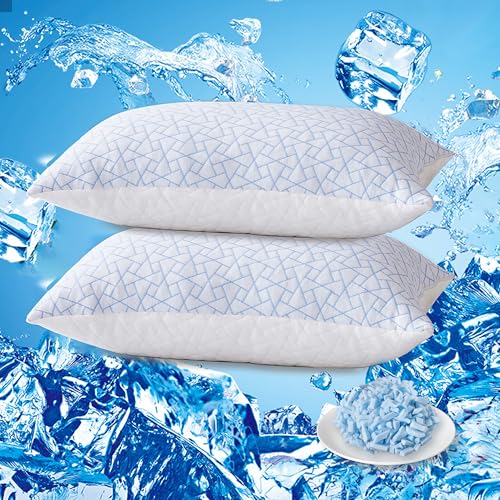 Kissen Standardgröße 2er Set - Standardkissen 2er Set - Verstellbares festes Kissen für Rücken Bauch und Seitenschläfer - Geschreddertes Memory Foam Kühlkissen für Nacken- und Schulterschmerzen Kissen Standardgröße 2er Set - Standardkissen 2er Set - Verstellbares festes Kissen für Rücken Bauch und Seitenschläfer - Geschreddertes Memory Foam Kühlkissen für Nacken- und Schulterschmerzen von Flanhorest