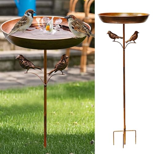 Vogeltränke Stehend, Metall Vintage Vogeltränke Winterfest, Vogelbad Garten Stehend, Wassertränke für Vögel, Futter Vogeltränke, Vogeltränke Garten mit Erdspieß für Draußen Garten Hof Rasen (B) Vogeltränke Stehend, Metall Vintage Vogeltränke Winterfest, Vogelbad Garten Stehend, Wassertränke für Vögel, Futter Vogeltränke, Vogeltränke Garten mit Erdspieß für Draußen Garten Hof Rasen (B) von Flanliy