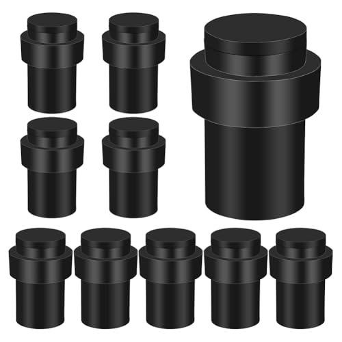 Flaroey 10 Stück Bodenmontage Türstopper Zylinder Bodentürstopper Gummipuffer Schwarz Türrahmen Wandschutz Türboden von Flaroey