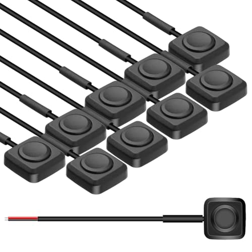 Flaroey 10 Stück Wippschalter, Druckknopfschalter Zur Oberflächenmontage, An/Aus-Hupenknöpfe für 12 V/24 V Industriesteuerung von Flaroey