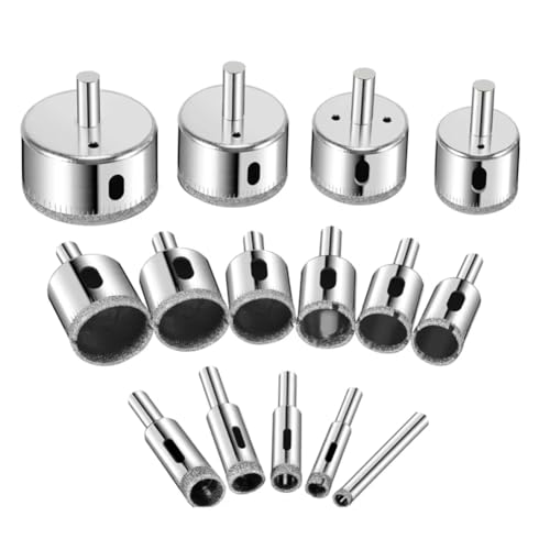 Flaroey 15-Teiliges Diamant-Lochsägen-Set, 6-50 mm, Hohlkernbohrer zum Bohren Von Glas, Fliesen, Flaschen, Bohrer-Set, Werkzeuge von Flaroey