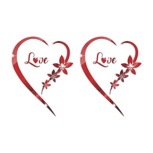 Flaroey 2 Stück Liebe Acryl Aufkleber Herzförmig Schlafzimmer Wohnzimmer TV Hintergrund Wand Home Dekoration Rot Flaroey 2 Stück Liebe Acryl Aufkleber Herzförmig Schlafzimmer Wohnzimmer TV Hintergrund Wand Home Dekoration Rot von Flaroey