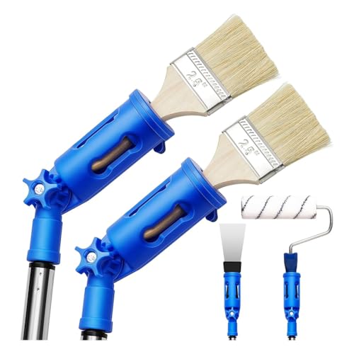 Flaroey 2-Teilige Pinselverlängerung für Wände, Verlängerungsstangenaufsätze, Rollenschaber, Pinselhalter für Decken, Zierleisten und Ecken von Flaroey
