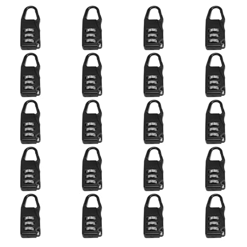 Flaroey 20 Stück Sicheres Zahlenschloss Aus Legierung, Vorhängeschloss mit Zahlenkombination für Tasche, Koffer, Gepäck, Reißverschluss, Rucksack, Handtasche, Diebstahlsicherung von Flaroey