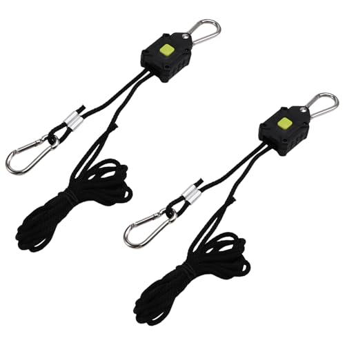 Flaroey 2er-Pack Verstellbare Aufhänger für Pflanzenlichter, 1/8, Robuster Seilaufhänger mit Verstärkten Metallzahnrädern für Pflanzenlichter, Inline-Ventilator von Flaroey