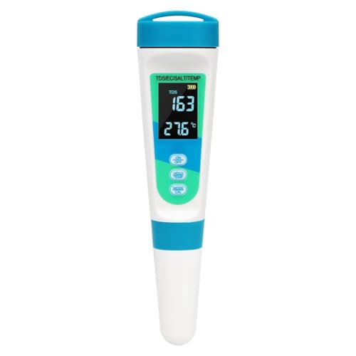 Flaroey 4 in 1 TDS/EC/Salzgehalt/Temperatur-Detektor Salzgehalt-Wasserqualitätsmessgerät für Schwimmbad Trinkwasser Aquarium von Flaroey