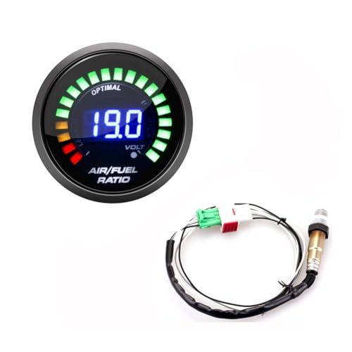 Flaroey 52-mm-Luft-Kraftstoff-Verhältnis-Messgerät, Digitale AFR-Anzeige, Schmalband-O2-Sauerstoffsensor 0258006028, Getöntes Automessgerät für Benzinautos von Flaroey