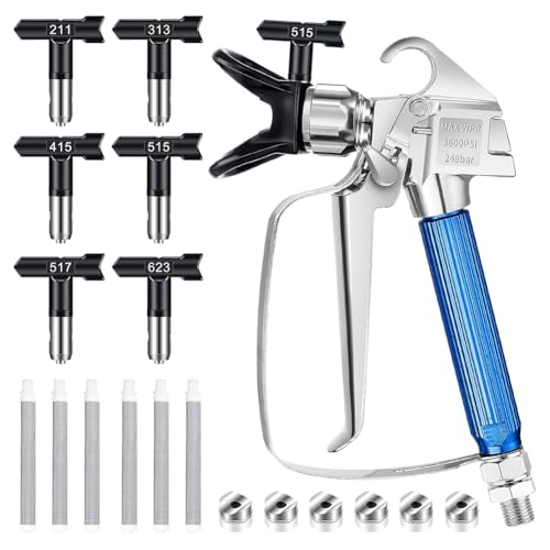 Flaroey Airless-Farbspritzpistole, Airless-Spritzpistolen-Set, Farbspritzpistole für Airless-Spritzgerät (211 313 415 515 517 623) von Flaroey
