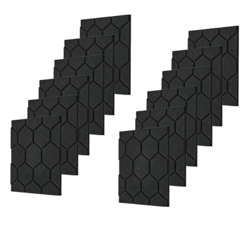 Flaroey Akustikplatten Schalldichte Wandpaneele Selbstklebende Akustikplatten Schalldichte Platten 12er-Pack Schwarz von Flaroey