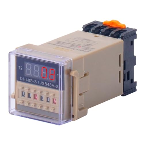 Flaroey DH48S-S 12V Zeitrelais 12V 24V 36V 110V 220V 380V Wiederholzyklus mit Fassung DH48S Serie Verzögerungszeit mit Basis D von Flaroey