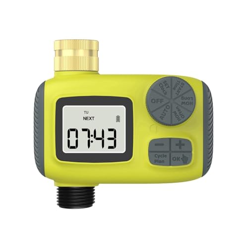 Flaroey Einzel-Auslauf Automatischer Wasserzeitschalter Automatischer Bewässerungszeitschalter für Den Außenbereich Von Garten, Rasen, Gewächshauspflanzen von Flaroey