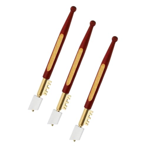 Flaroey Glasschneider mit Diamantspitze, 3-Teiliges Glasschneider-Set, Professionelles Glasschneidewerkzeug mit Holzgriff für Glas, Fliesen von Flaroey