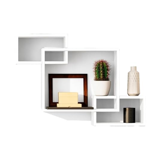 Flaroey Kubisches Schwebendes Regal, Ineinandergreifender Dekorativer Wandrahmen, Geometrischer Rahmen für Wohnzimmer, Schlafzimmer und Badezimmer, B von Flaroey