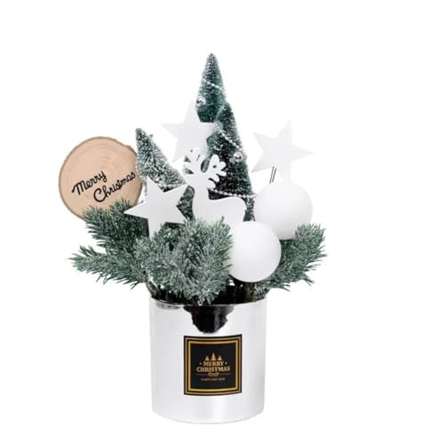 Flaroey Künstlicher Weihnachtsbaum im Topf, Miniatur-Weihnachtsbäume für Den Schreibtisch, Miniatur-Weihnachtsbäume für Den Schreibtisch, Künstliche Weihnachtsbäume im Topf von Flaroey