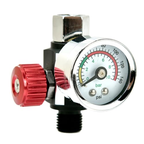 Flaroey Luftkompressor-Regelventil mit Manometer, Zur Präzisen Regelung Von Luft-/Druckluftwerkzeugen mit PF20-Anschluss, Rot Flaroey Luftkompressor-Regelventil mit Manometer, Zur Präzisen Regelung Von Luft-/Druckluftwerkzeugen mit PF20-Anschluss, Rot von Flaroey
