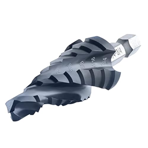 Flaroey M35 Stufenbohrer Metall Holzbearbeitung Verschleißfest TIALN-Beschichtung 3/16"-7/8" 4 Spiralnuten Stufenbohrer von Flaroey
