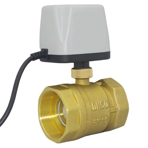 Flaroey Normalerweise Geschlossener, Schnell Öffnender, Motorisierter Kugelhahn Aus Messing, 2-Adrig, Messing, Elektrisch, D50 von Flaroey