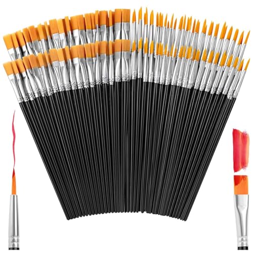 Flaroey Pinsel, 160 Stück Nylon-Pinsel, Acryl-Pinsel, Bastel-Acryl-Pinsel für Öl- und Aquarellmalerei im Klassenzimmer von Flaroey