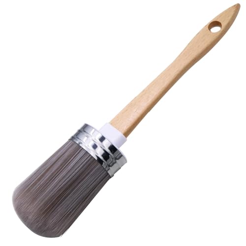 Flaroey Runder Kreidepinsel für Möbelfarbe, Malwachs, 2, Waschbar, Wiederverwendbar, DIY-Malpinsel für Wände von Flaroey