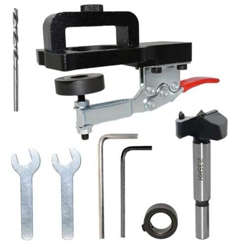 Flaroey Schrankbandscharnier Bohrlochstanze Türtafel Scharnier Loch Positionierwerkzeug 35mm Bohrführung Locator Dübel Jig für Türinstallation Haushaltswerkzeuge Einstellbares Randloch Positionierer von Flaroey