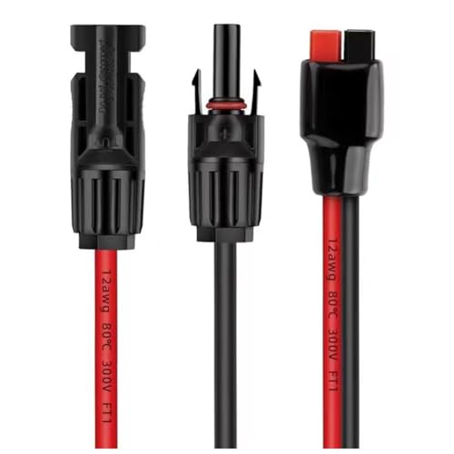 Flaroey Solar Kabel Solar auf 12AWG Ladeverlängerungskabel Solarpanel-Steckverbinder auf -Steckverbinder für Solar-Generator A von Flaroey