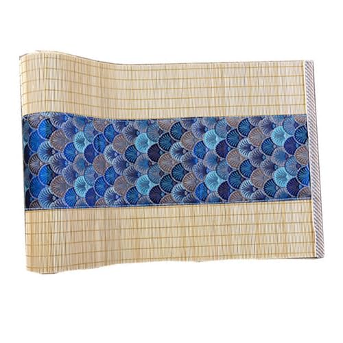 Flaroey Tischläufer Aus Bambus im Asiatischen Stil, Retro-Tischset, Geeignet Als Dekoration für Küche, Esszimmer und Schlafzimmer. Königsblau von Flaroey
