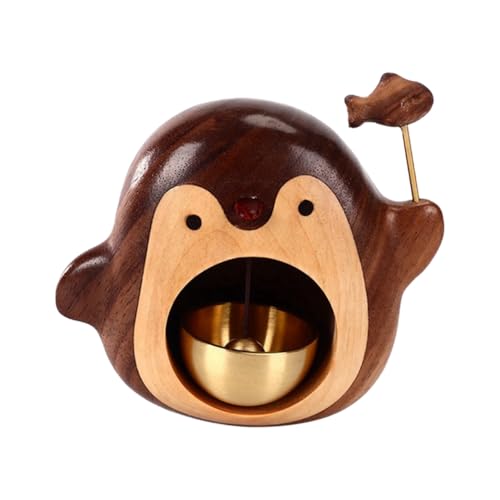 Flaroey Türklingel Aus, Aus Schwarzem Nussbaumholz, Glocken Aus Bronze, Pinguin-Serie, Geschenke Zur Heimdekoration. von Flaroey