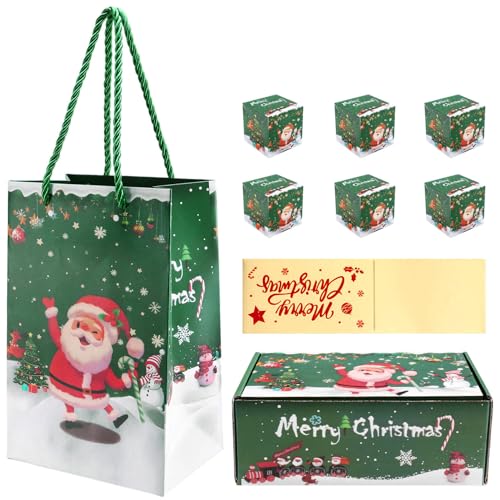 Flaroey Weihnachts-Sparschachtel Set Geschenkbox Explosionsbox für Geld Weihnachts-Geldbox für Bargeldgeschenke (Grün, 6 Stück) von Flaroey