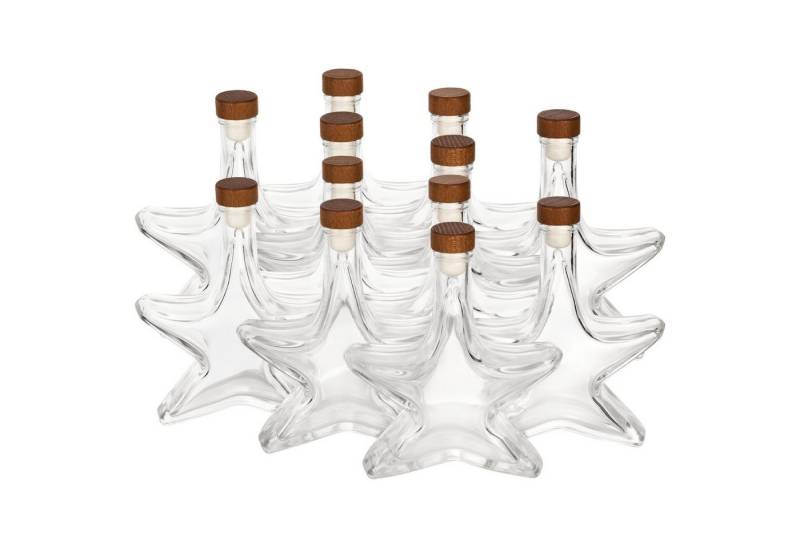 Flaschen-Fuchs Vorratsglas 12x Stern Likörflaschen 200ml - leere Flaschen zum Befüllen, Glas, (12x Sternflasche) von Flaschen-Fuchs
