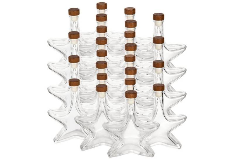 Flaschen-Fuchs Vorratsglas 24x Stern Likörflaschen 200ml - leere Flaschen zum befüllen, Glas, (24 x Sternflasche) von Flaschen-Fuchs