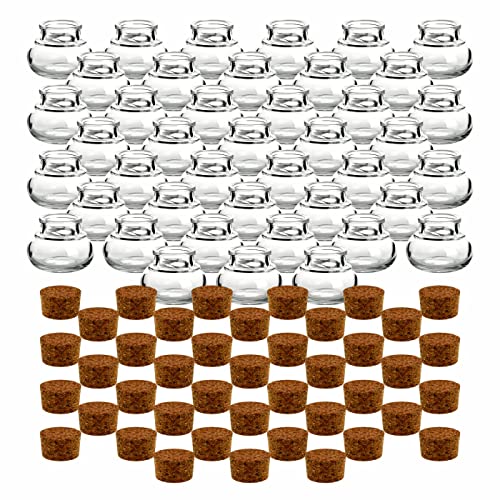 gouveo 42er Set Gewürzgläser 40 ml mit Korken - Mini Korkengläser mit Korkverschluss - Kleine Vorratsgläser für Kräuter, Gewürze - Kleine Glasdose von gouveo