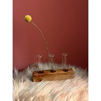 Buchenholz Geölt Reagenzgläservase /Dekorative Vase /Natürlich/Für Jeden Anlass Etwas Besonderes von FlaschenhalsDesign