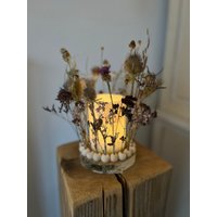 Windlicht Trockenblumen/Boho Style/Recycling Glas/Naturmaterialien/Geschenk /Lange Haltbarkeit von FlaschenhalsDesign