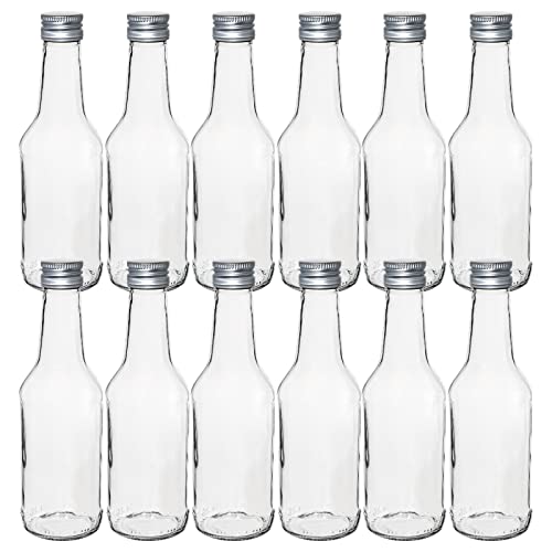 Flaschenland 12er Set Glasflaschen 250 ml Schraubverschluss, leer, Likörflaschen, Spirituosen von Flaschenland
