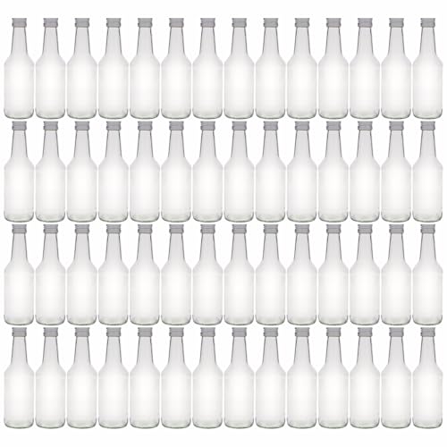 Flaschenland - 56x Glasflaschen 250 ml mit silbernem Schraubverschluss, zum Selbstbefüllen für Spirituosen, Likör, Saft, Tee oder Sirup, kälte- und hitzebeständig sowie backofenfest | Made in Germany von Flaschenland
