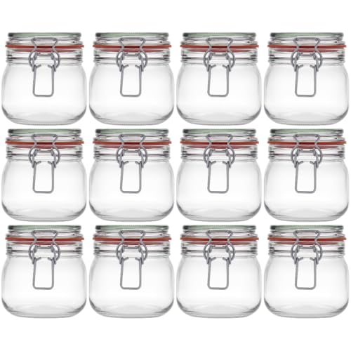 Flaschenland - 6x Drahtbügelgläser 634 ml, Einmachglas, luftdichtes Vorratsglas zur Aufbewahrung von Gewürzen, anderen Lebensmitteln oder Meal Prep, Gläser mit Drahtbügelverschluss | Made in Germany von Flaschenland