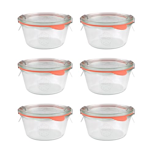 Flaschenland - 6x WECK 290ml Sturzglas, Einmachglas Komplett-Set inkl. Deckel, Klammern und Gummidichtung | Ideal als Vorratsglas, Marmeladenglas, Konservenglas oder Dessertglas | Made in Germany Flaschenland - 6x WECK 290ml Sturzglas, Einmachglas Komplett-Set inkl. Deckel, Klammern und Gummidichtung | Ideal als Vorratsglas, Marmeladenglas, Konservenglas oder Dessertglas | Made in Germany von Flaschenland