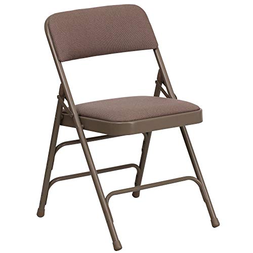 Flash Furniture 4 Pack HERCULES Series Curved Triple Braced & Double Hinged Beige Fabric Metal Folding Chair von Flash Furniture