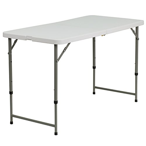 Flash Furniture 24x48 Kunststoff Klapptisch, Stahl, Granit Weiß, 24" W x 48" L von Flash Furniture