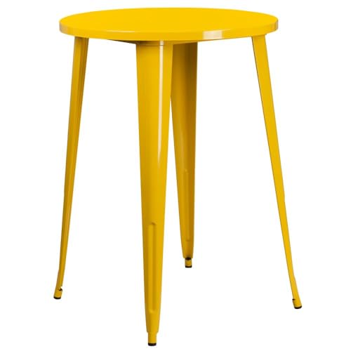 Flash Furniture Philip Stehtisch für drinnen und draußen, 76,2 cm, rund, Gelb von Flash Furniture