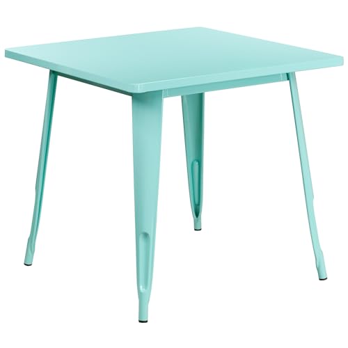 Flash Furniture 31.5'' Square Mint Green Metal Indoor-Outdoor Table -, ET-CT002-1-MINT-GG von Flash Furniture
