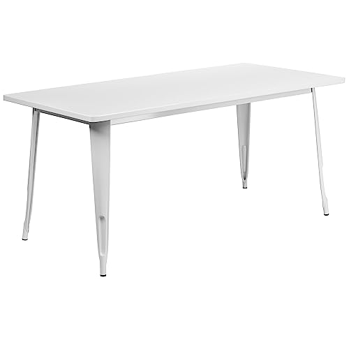 Flash Furniture Charis Commercial Grade Tisch, rechteckig, 80 x 160 cm, Weiß von Flash Furniture