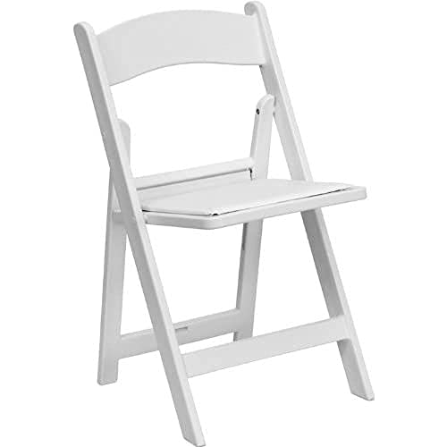 Flash Furniture 4 Pk. Hercules Series 1000 lb. Capacity White Resin Folding Chair with Slatted Seat, 4-LE-L-1-WH-SLAT-GG von Flash Furniture