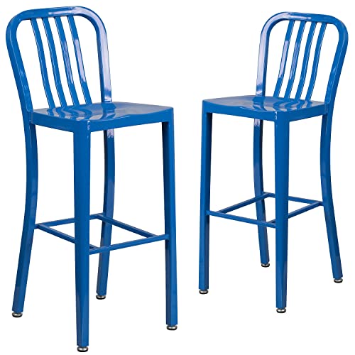 Flash Furniture Barhocker, Verzinkter Stahl, Blau, 50.8 x 39.37 x 109.22 cm von Flash Furniture
