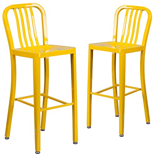 Flash Furniture Barhocker, Verzinkter Stahl, gelb, 50.8 x 39.37 x 109.22 cm von Flash Furniture